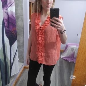 Gorgeous Coral Pink Blouse Vest